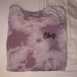 Obey Purple and white tie-dye t-shirt